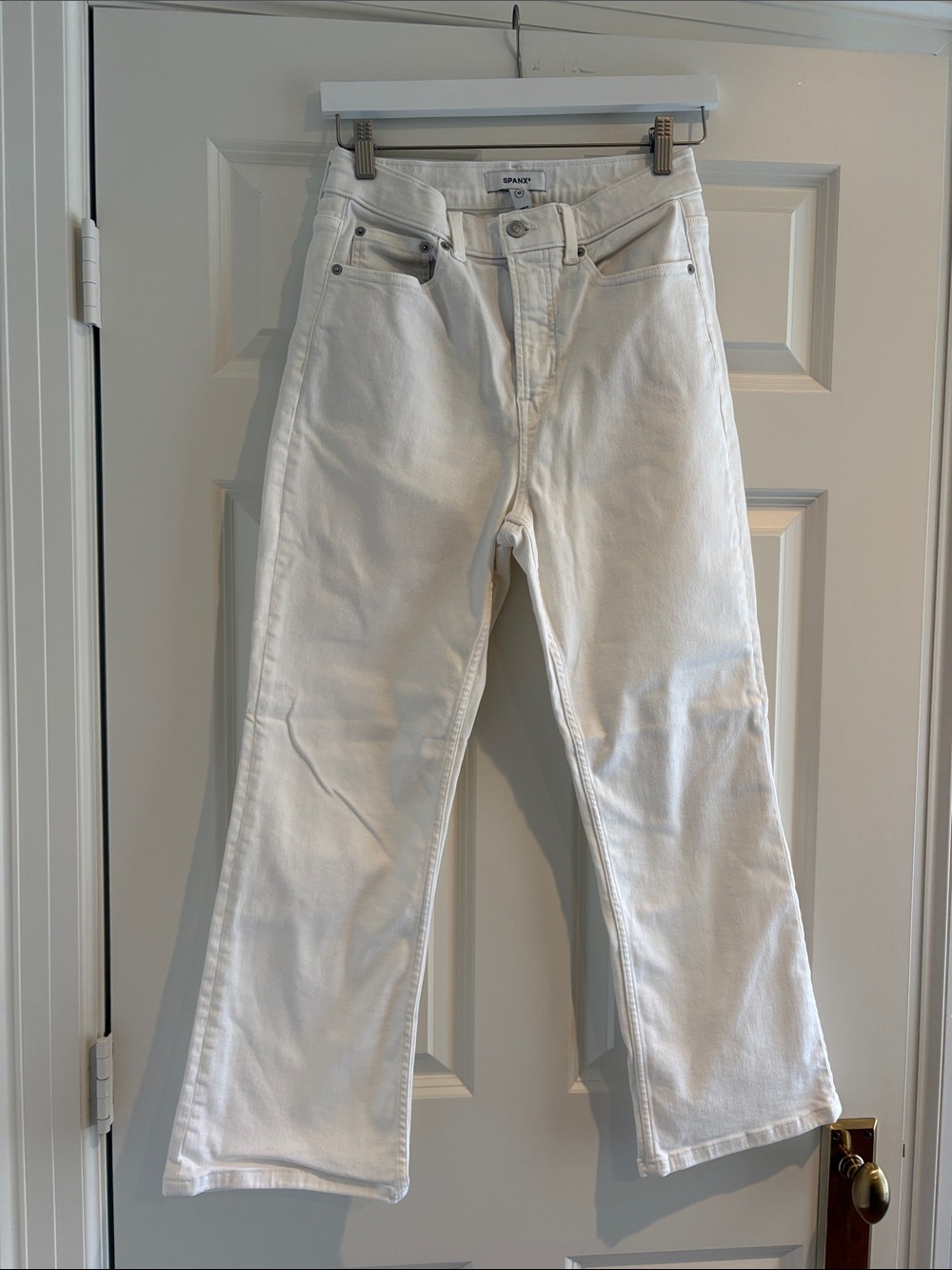 SPANX Kick Flare Denim Jeans in Linen White